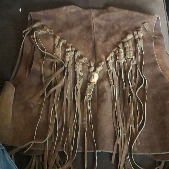 Vintage Genuine Leather Fringed Vest - Picture 2 of 2